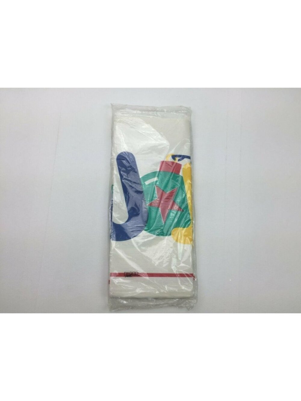 Vtg Paper Art Party Extra Large Tablecover Tablecloth Joy Ornament Christmas